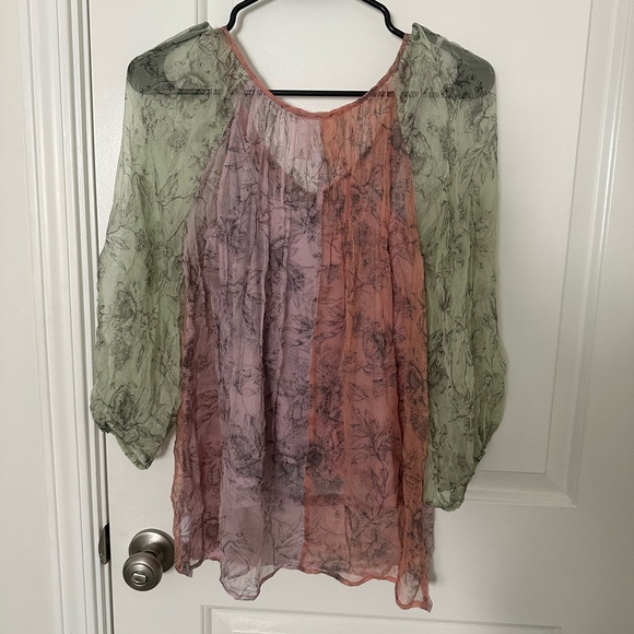 Johnny Was Jade Silk Floral Blouse - S - Picture 3 of 4